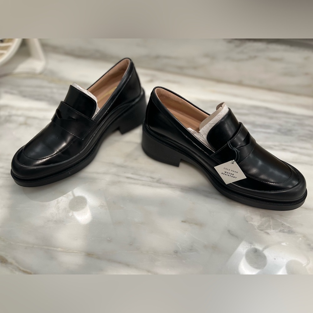 Cole Haan Black Leather Penny Loafers - Picture 4 of 10